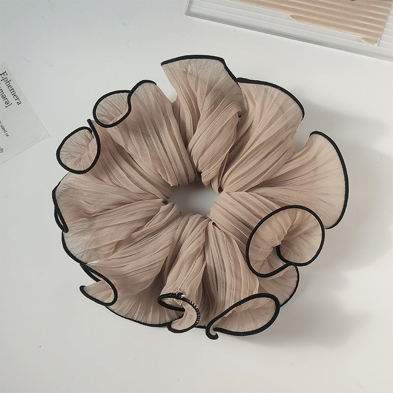 Wholesale Sweet Bow Thousand Gold Hair Ring Lace Double Gentle Rubber Tendon Fashion Embroidered Vintage Hair Rope Elegant